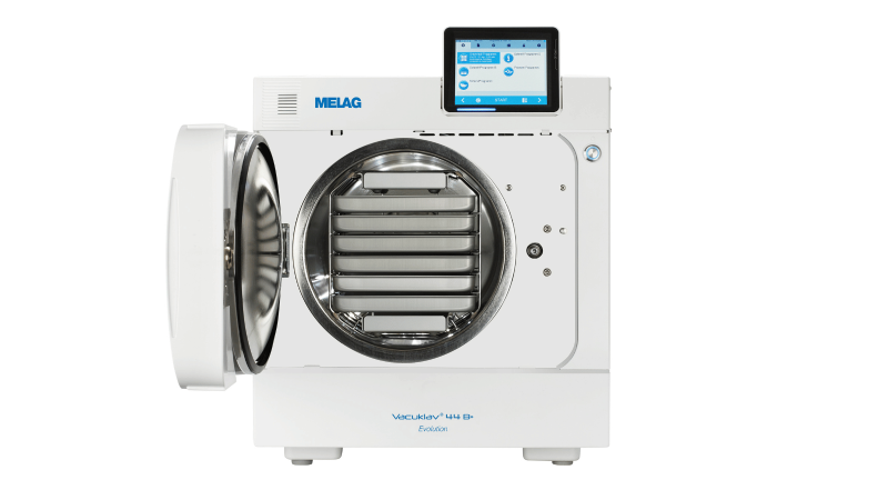 Autoclave MELAG Vacuklav 44 B+ Evolution – Stérilisation rapide et intelligente en cabinet dentaire